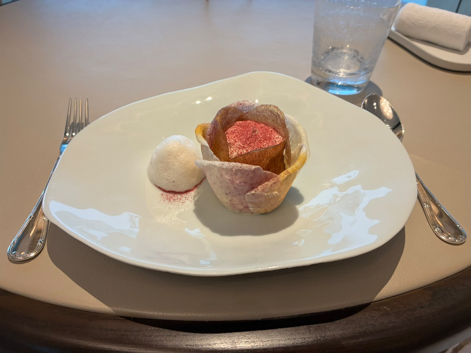 Lotus millefeuille dessert at Le Normandie, Mandarin Oriental Bangkok